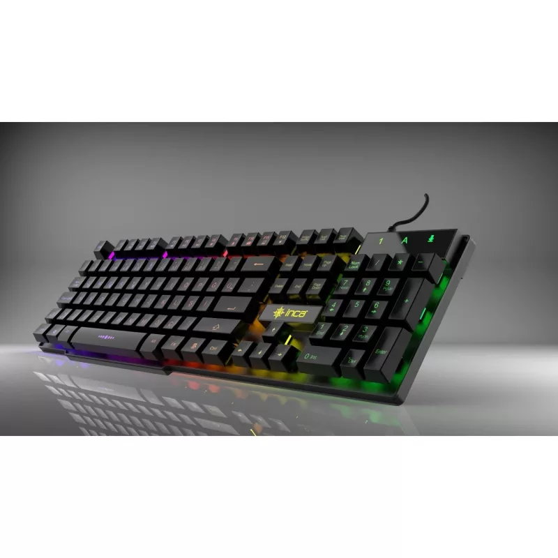 Incase Gaming Keyboard IKG-446 Regenbogen, RGB, vokiškas išdėstymas mažmeninė prekyba