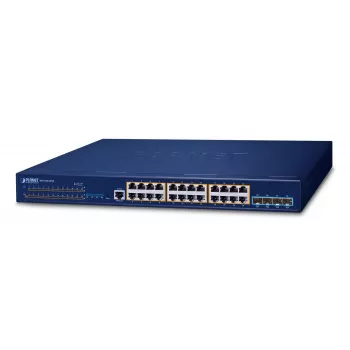 Valdomas komutatorius PLANET Layer 3 24 prievadų 10/100/1000T Gigabit Ethernet 1U