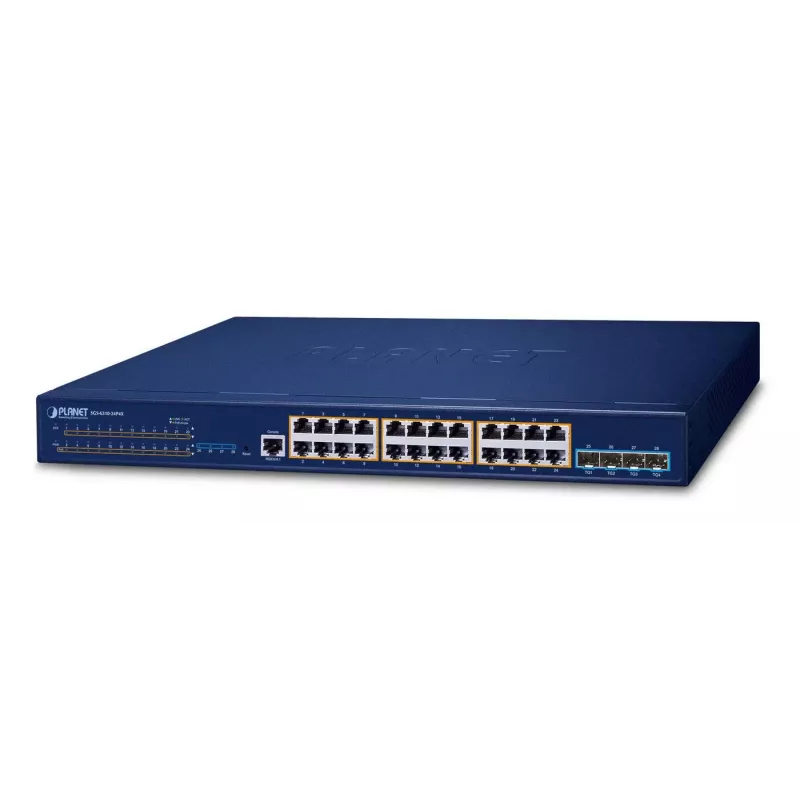 Valdomas komutatorius PLANET Layer 3 24 prievadų 10/100/1000T Gigabit Ethernet 1U
