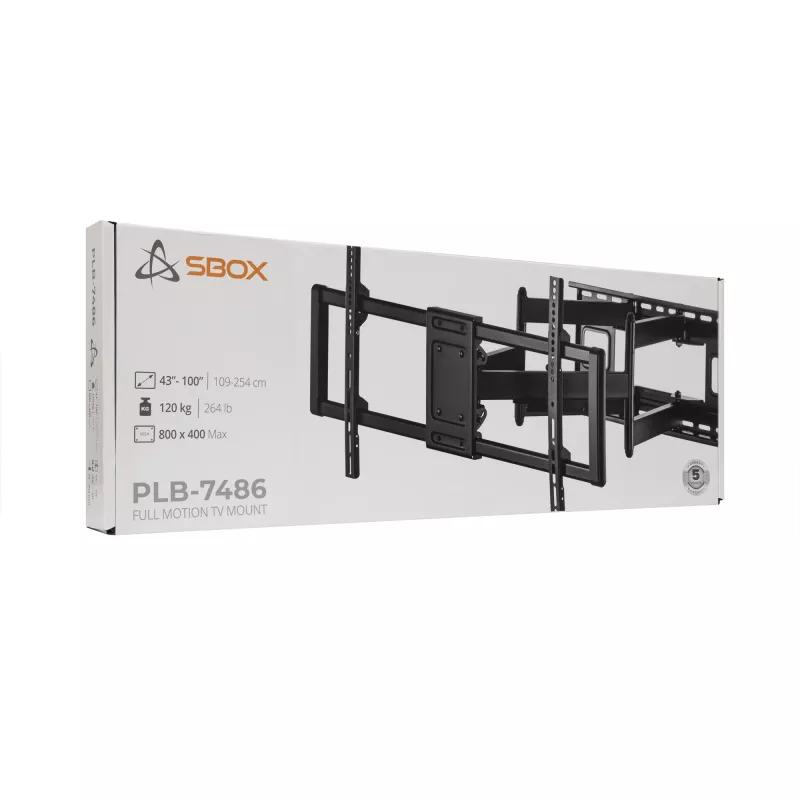 Sieninis tvirtinimo laikiklis SBOX PLB-7486 ekranams 43–100 kg, plokštė 800×400 mm