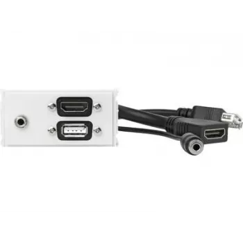 Vivolink WI221281 kištukinis lizdas HDMI + USB A + 3,5 mm baltas