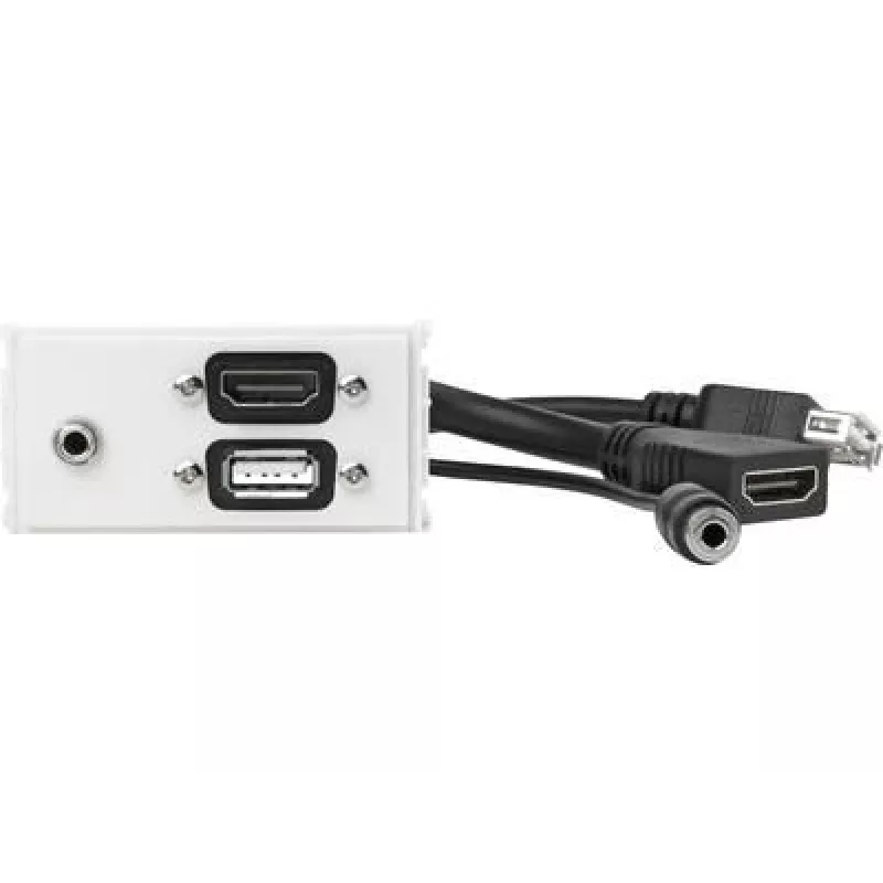 Vivolink WI221281 kištukinis lizdas HDMI + USB A + 3,5 mm baltas