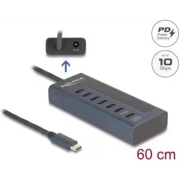 DeLOCK USB šakotuvas 3.2 Gen 1 Type-C 10000 Mbit/s Mėlynas 64288