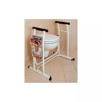Tualeto sėdynė SUNDO 15800 su laikraščių laikikliu, plieninis rėmas, neslystanti, maks. 114 kg, 485×665×755 mm