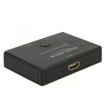 DeLock HDMI 2 – 1 jungiklis, dvipusis, 4K 60 Hz – vaizdo/garso jungiklis – 2 x HDMI – stalinis