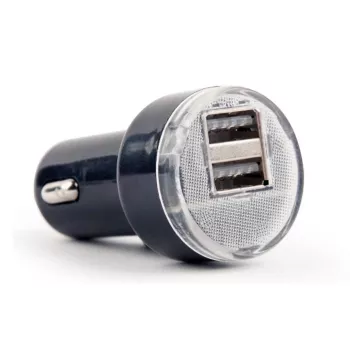 Automobilinis įkroviklis Gembird EG-U2C2A-CAR-02, įėjimas 12–24V, išėjimas 5V/2,1A, 2× USB 2.0, juodas