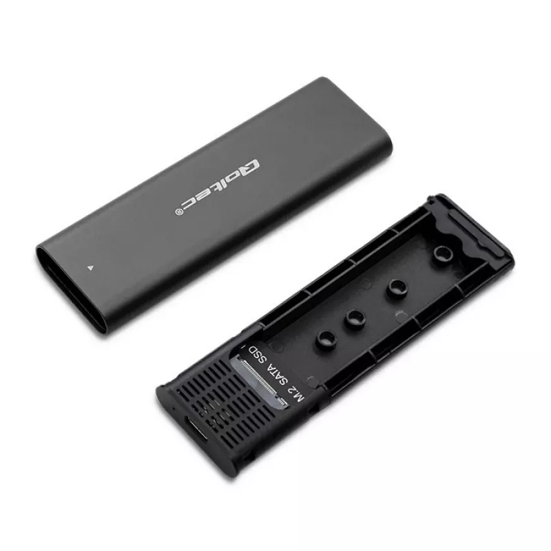 Qoltec 50311 saugojimo įrenginio korpusas SSD korpusas Juodas M.2