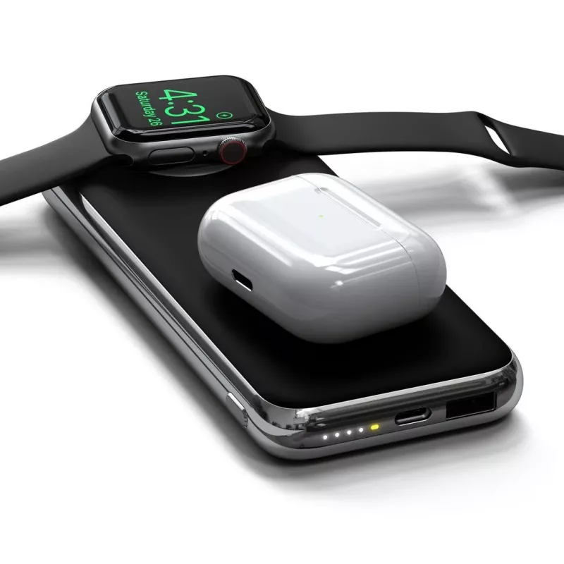 Belkin QUATRO 10000 mAh belaidžio įkrovimo išorinė baterija, juoda, sidabrinė
