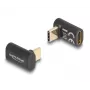 DELOCK USB-C™ adapteris, USB 40 Gbps, USB Type-C, PD 3.0 100 W, kampinis (vyriškas į moterišką), 8K 60 Hz