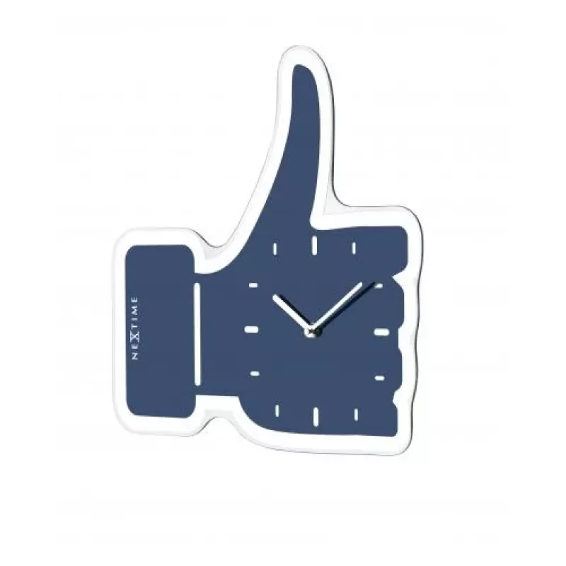 NeXtime klok 5185bl Mini Thumbs Up, 20,5x21, Sieninis, Mėlynas / Sidabrinis