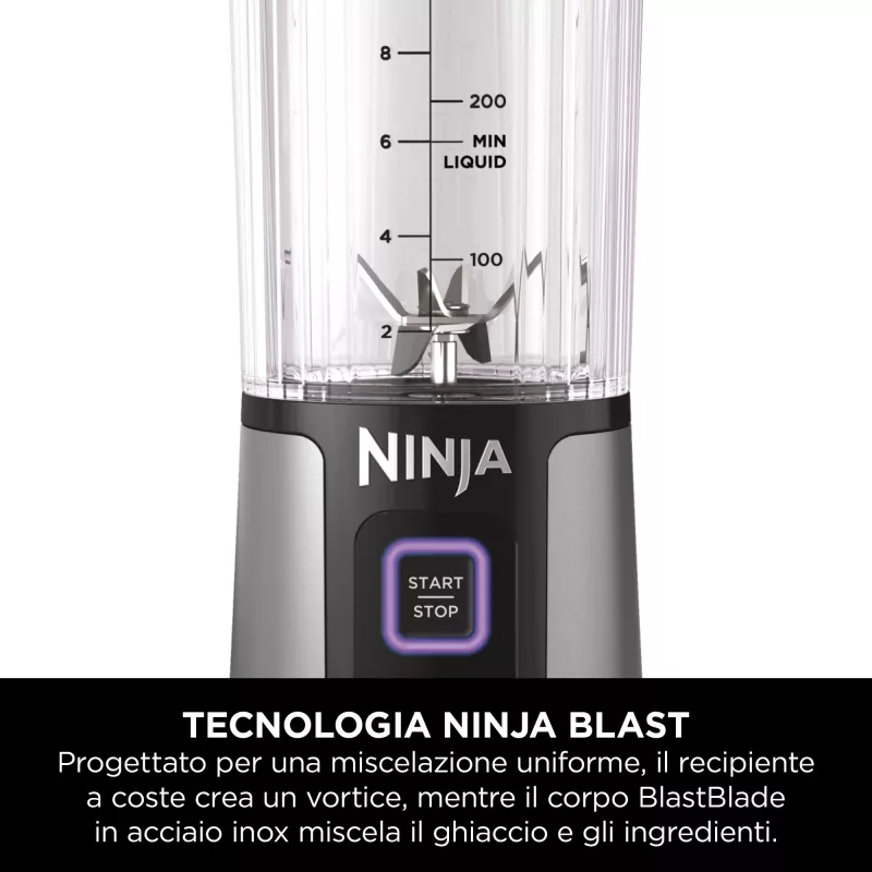 Sport blenderis Ninja Blast BC151EUNV — 0,53 l dubuo, 14,4 W, maitinamas iš baterijos, mėlynas