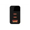 LCD sieninis įkroviklis USB lizdas + USB-Cx2 PD 65W GAN juodas vatmetras