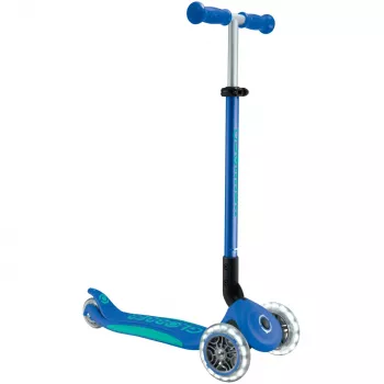 Primo Foldable Plus Lights, Scooter tamsiai mėlyna/turkio