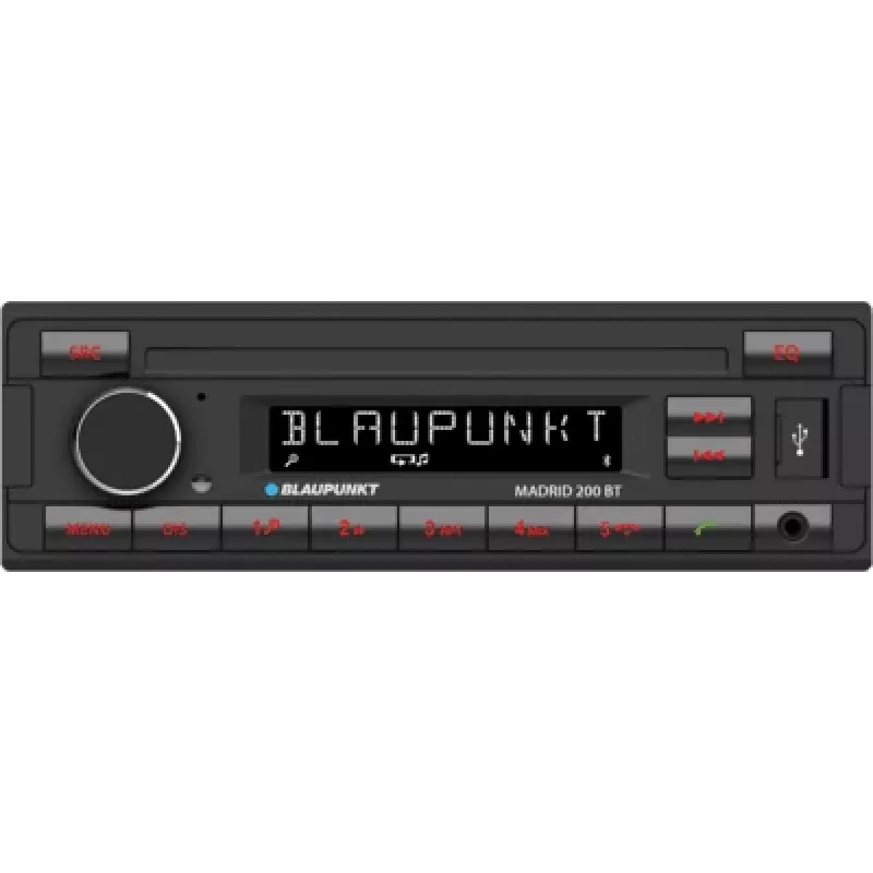 Automobilinis radijas BLAUPUNKT Madrid 200 BT — vieno DIN, Bluetooth, mažas montavimo gylis