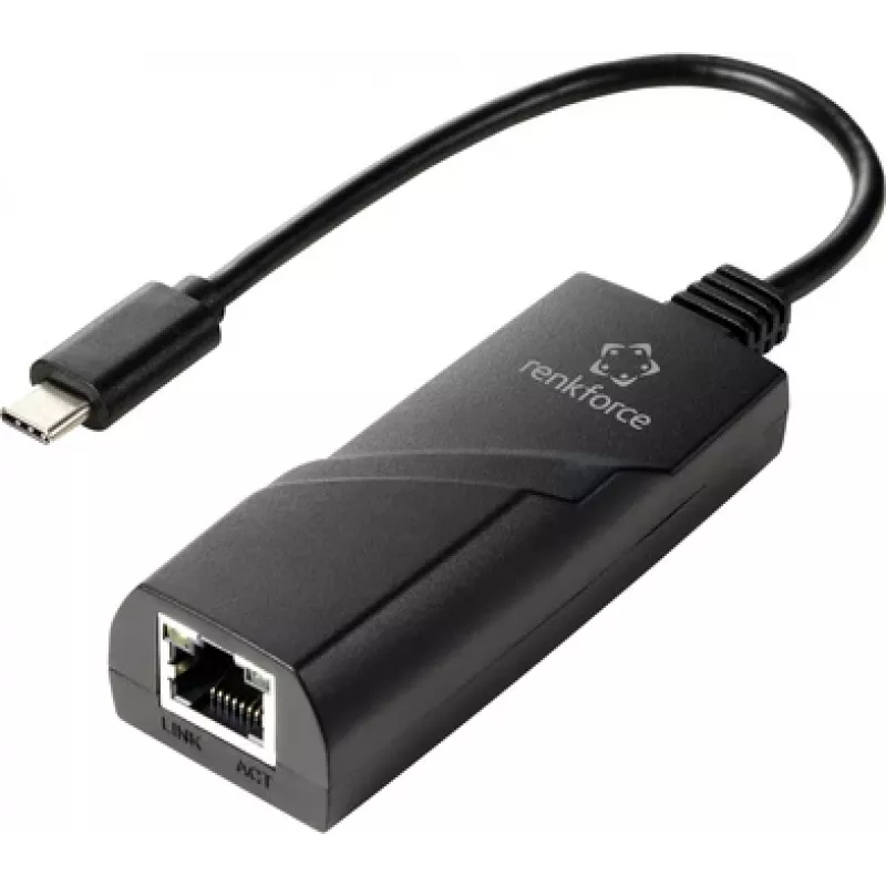 Renkforce RF-TCA-330 tinklo adapteris 1000 Mbit/s USB-C® (USB 3.2 Gen 1), LAN (10/100/1000 Mbit/s) (RF-6032274)