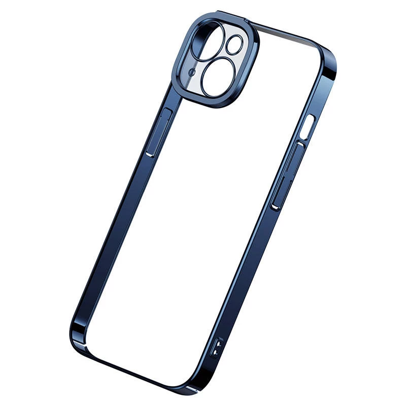 Apsauginis dėklas ir grūdinto stiklo rinkinys Baseus, skirtas iPhone 14 Plus — blizgantis permatomas mėlynas