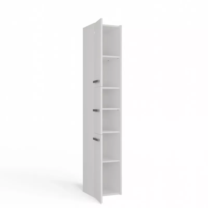Vonios spintelė top e shop S33 BIEL — laisvai pastatoma, balta, 6 lentynos, 300×300×1700 mm