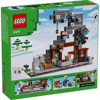 Konstruktorius LEGO Minecraft The Pickaxe Mine rinkinys 21277 — 530 dalių, 3 minifigūrėlės, amžius 8+