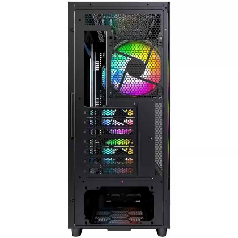 PC korpusas Montech X5 Midi Tower juodas ATX 3x140mm ventiliatoriai