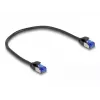 Tinklo kabelis DeLOCK RJ45 Cat.6A S/FTP plonas 0,25 m juodas