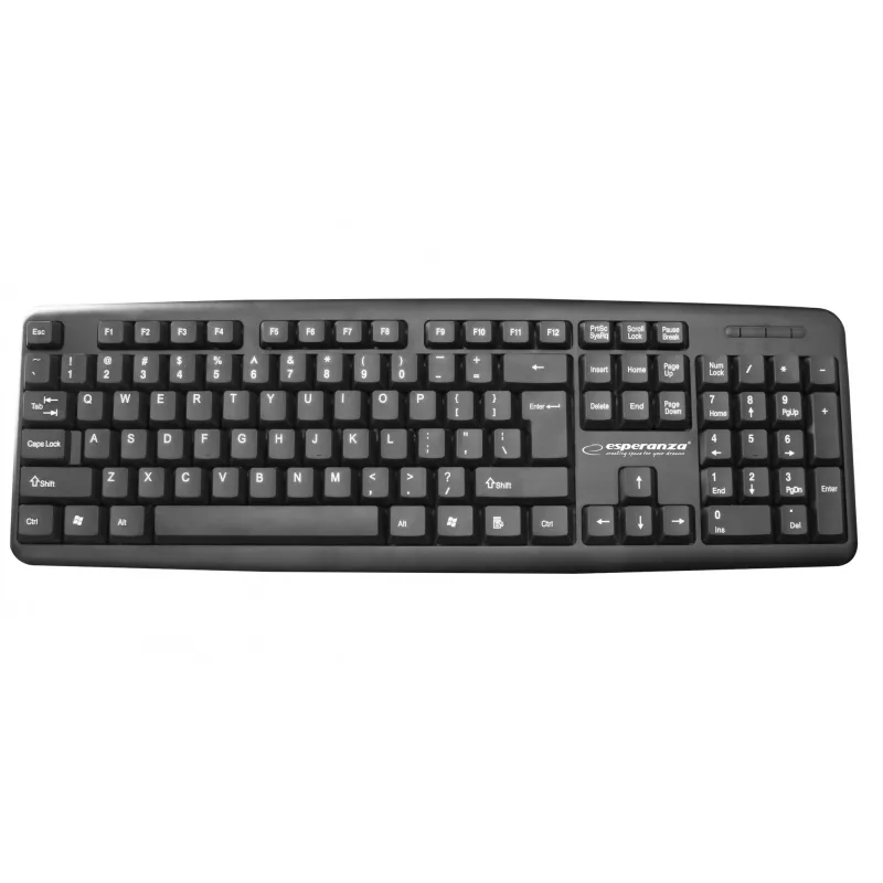 Laidinė klaviatūra ESPERANZA EK134 Viso dydžio 100% USB, juoda, 1.45 m laidas