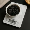 Virtuvinės svarstyklės Beper P102BIL004 - skaitmeninės, 5 kg, 1 g, baltas marmuras
