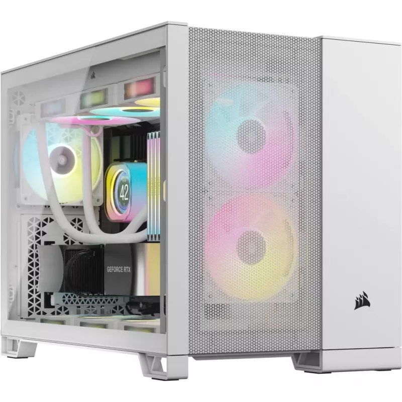Corsair 2500D AIRFLOW Micro ATX dviejų kamerų PC korpusas – baltas CC-9011264-WW
