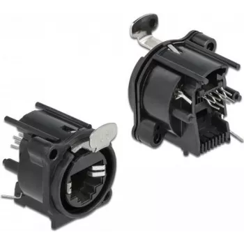 DeLOCK D tipo modulis RJ45 lizdas litavimo jungčiai Juodas Moteriškas 25mm