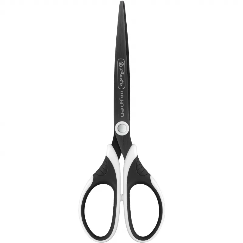 Žirklės Herlitz my.pen Universal tiesus kirpimas juoda balta