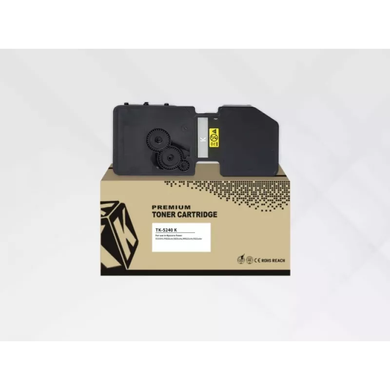 tonerio kasetė HYB for Kyocera TK-5240K Suderinama — Juoda, laser printers, fits ECOSYS P5026Cdw/P5026Cdn/M5526Cdw/M5526Cdn