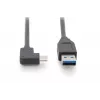 Digitus ASSMANN - USB laidas - USB-C (M) kampuotas į USB Type A (M) tiesus - USB 3.1 Gen2 - 3 A - 1 m - formuotas - juodas (AK-300147-010-S)