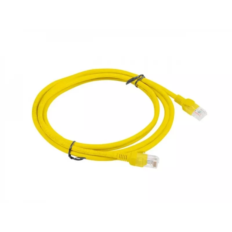 PATCHCORD Cat.5E UTP 2M Geltonas FLUKE PASSED LANBERG 10 VNT. PAKUOTĖ