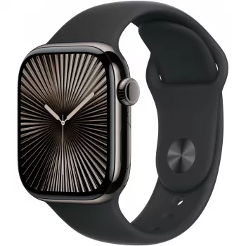 Apple Watch S10 Slate Titanium Sport Band Juoda - M/L GPS + Cellular 42mm MWXH3QF/A 2024