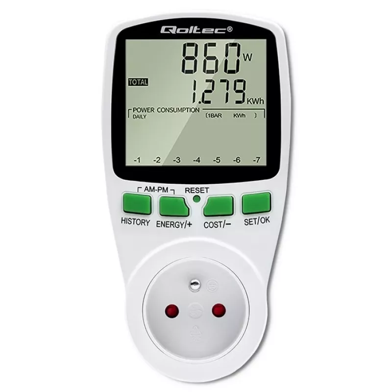Energijos matuoklis QOLTEC PM0627 3680W su istorija — QOLTEC PM0627 3680W