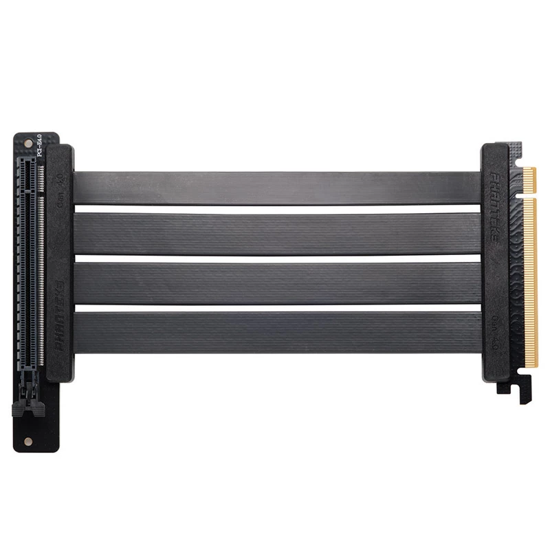PHANTEKS PCI-E 4.0 x16 Riser Flat Line kabelis, 90 laipsnių, 22cm - juodas