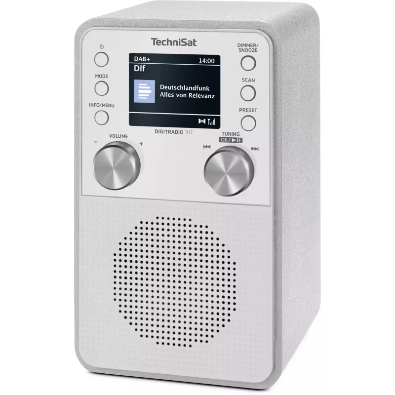 Skaitmeninis radijas TECHNISAT DigitRadio 317 White — FM ir DAB+ priėmimas, kompaktiškas stalinis dizainas