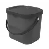 Atliekų konteineris Rotho Albula stačiakampis plastikinis 6 l, antracitas, 200×235×208 mm