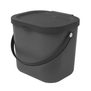 Atliekų konteineris Rotho Albula stačiakampis plastikinis 6 l, antracitas, 200×235×208 mm