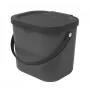 Atliekų konteineris Rotho Albula stačiakampis plastikinis 6 l, antracitas, 200×235×208 mm
