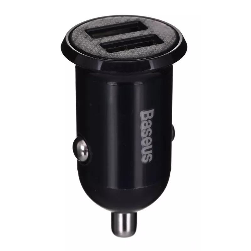 Automobilinis pakrovėjas Baseus Gain Pro Universalus Juodas — 2× USB 2.0, 2,4 A vienam prievadui, įvestis 12–24 V, 5 V išvestis