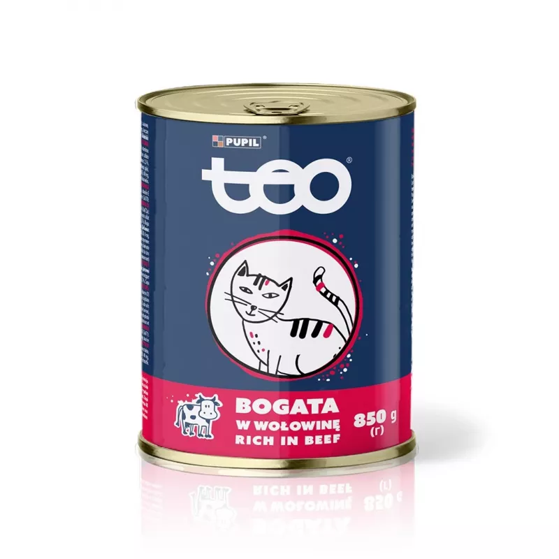 TEO, gausu jautienos - šlapias kačių maistas - 850g