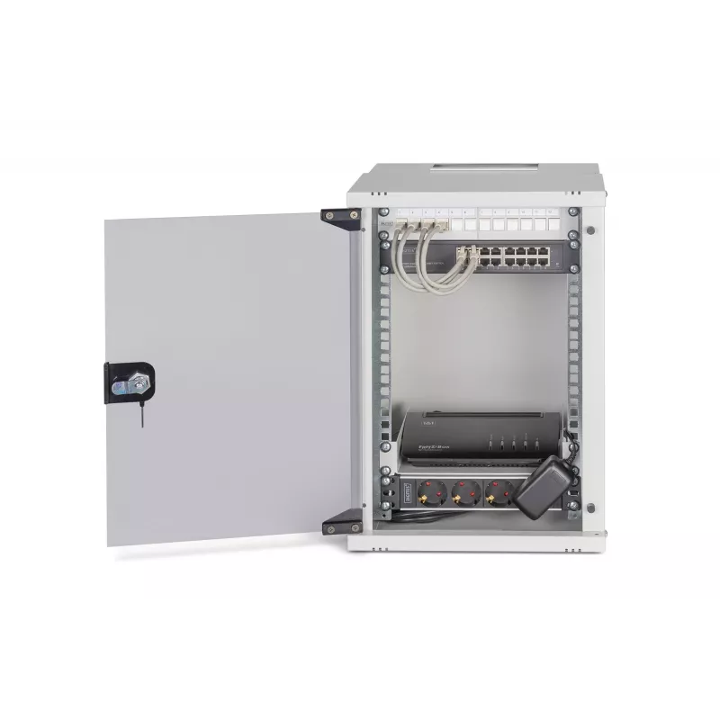 Prie sienos montuojamas stovas Digitus DN-49102-SET 9U 315 x 300 mm Pilkas