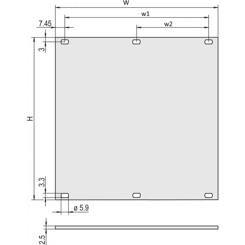 SCHROFF PART.FRONT PANEL 2U 42HP AN/CR - stovo priedas (30847459)