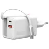 Vidinis USB-C/USB-A greitasis įkroviklis 4smarts 541065 — Universalus AC 100–240 V, maks. 20 V, 0,7 m laidas, baltas