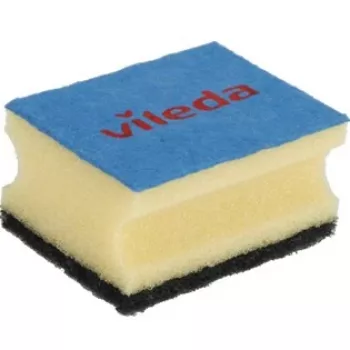 Sponge VILEDA Rectangular Fiber, hand-wash, Geltona/Juoda/blue, pack of 3