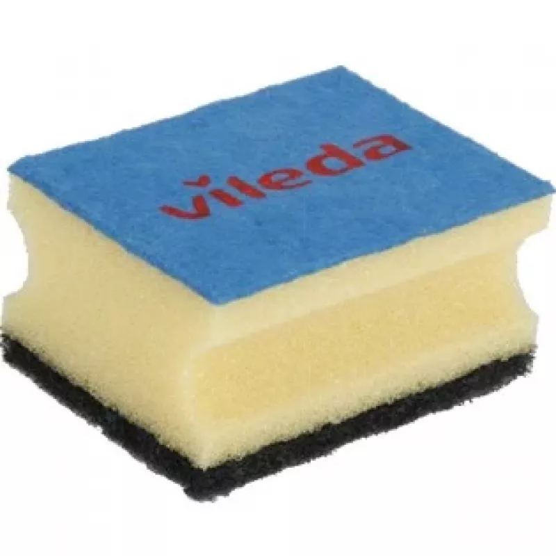 Sponge VILEDA Rectangular Fiber, hand-wash, Geltona/Juoda/blue, pack of 3