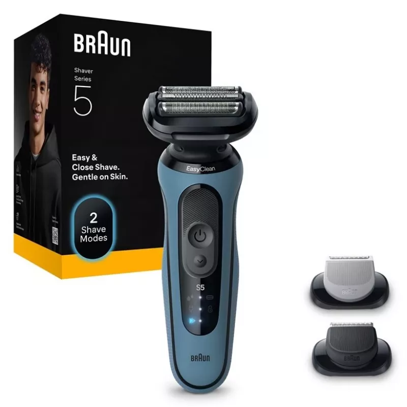 Elektrinis barzdaskutė BRAUN Series 5 modelis 52-A1650s, šviesiai mėlynas