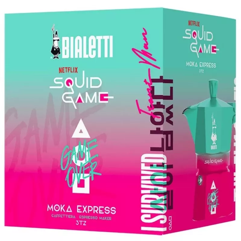Moka pot Bialetti Squid Game mėlyna rožinė aliuminis