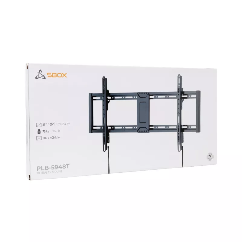 TV sieninis laikiklis SBOX PLB-5948T-2 43–90 colių ekranams, maks. apkrova 70 kg, VESA iki 800×400