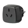 Keliautojo adapteris AUS/CN > Įžemintas kištukas, lizdo adapteris juodas
